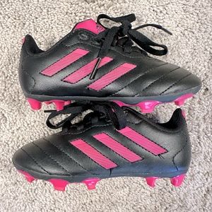 Girls adidas cleats pink and black